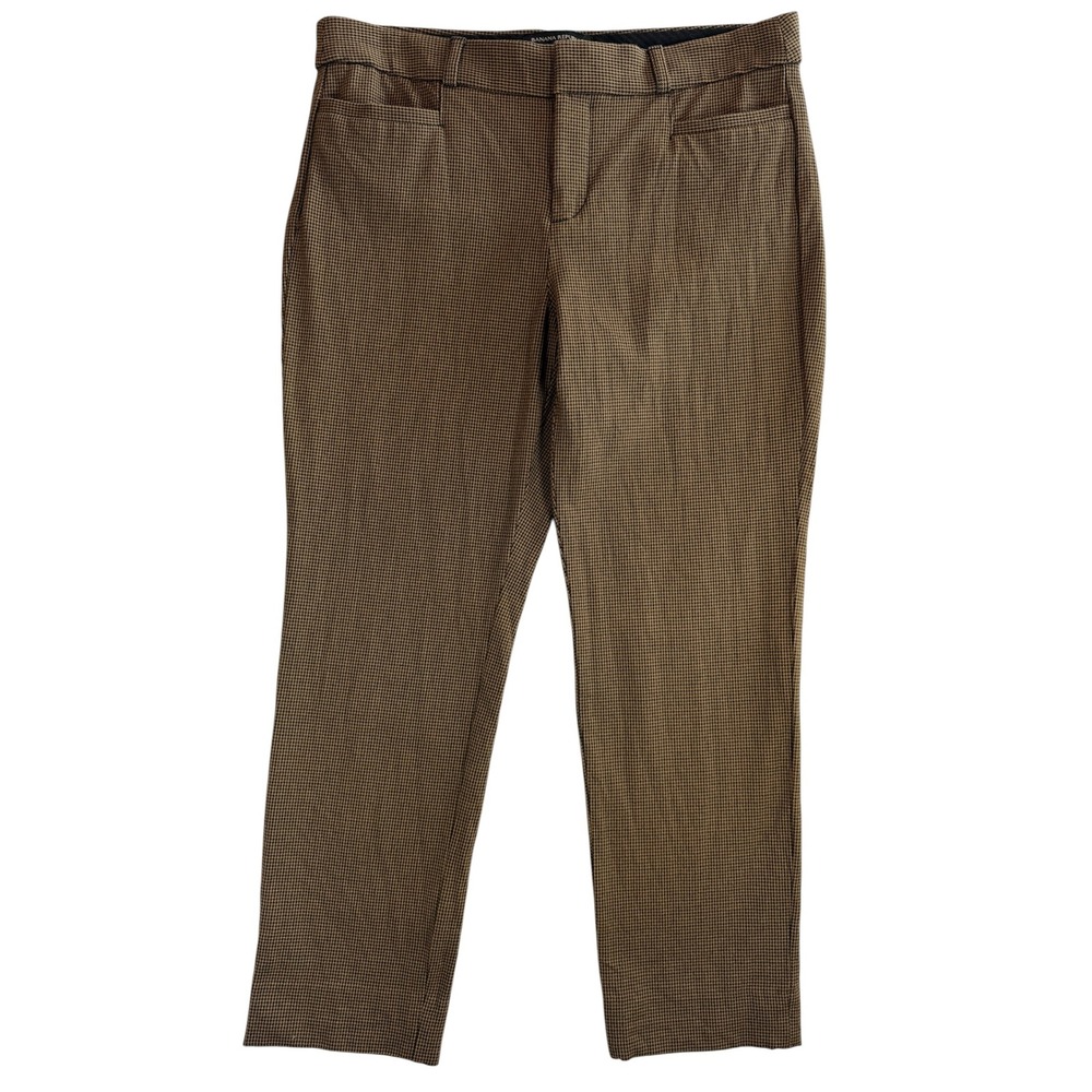Banana‎ Republic Sloan Pants Women 6P Brown Houndstooth Trousers 534869